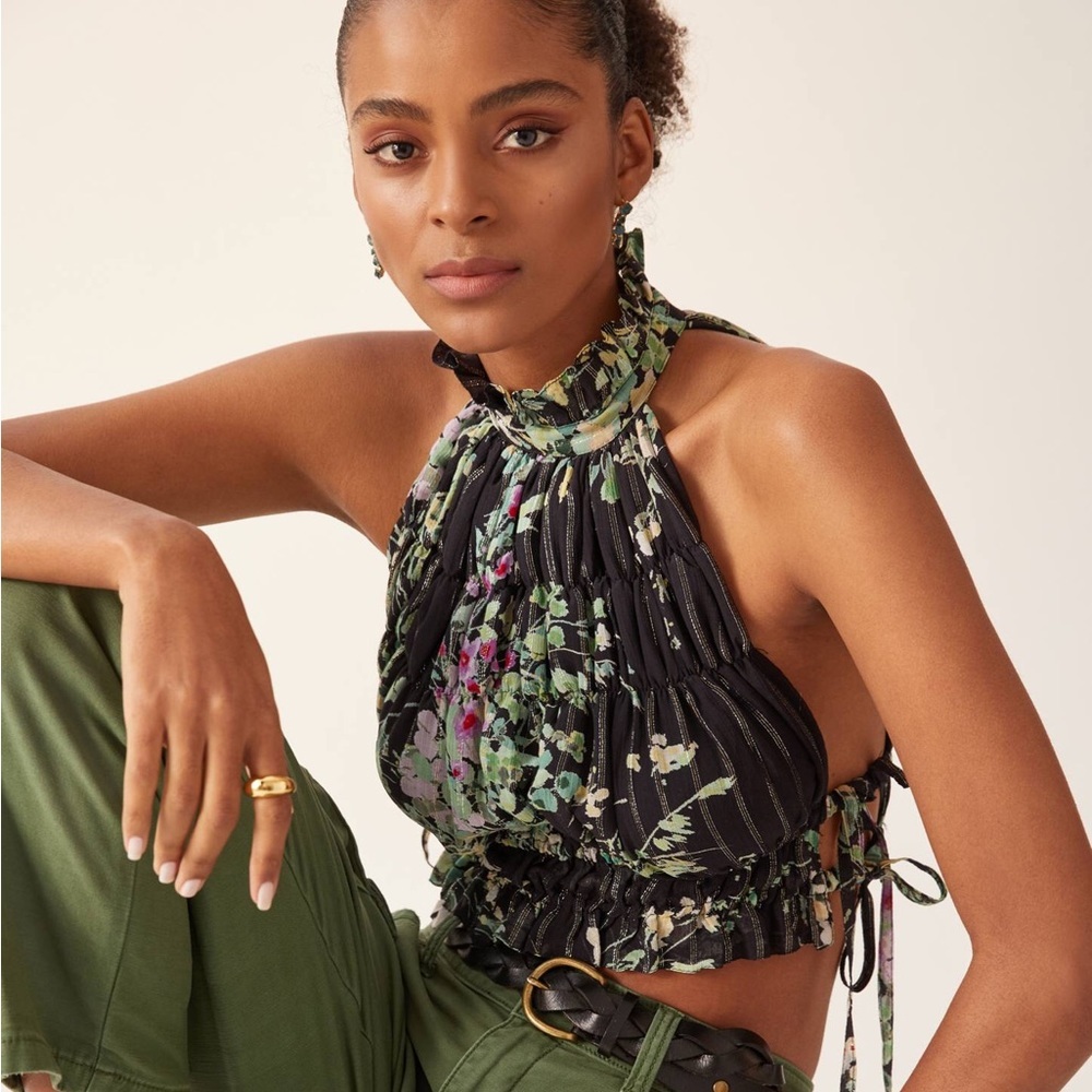 Sabina Musayev Pleated Halterneck Top Small